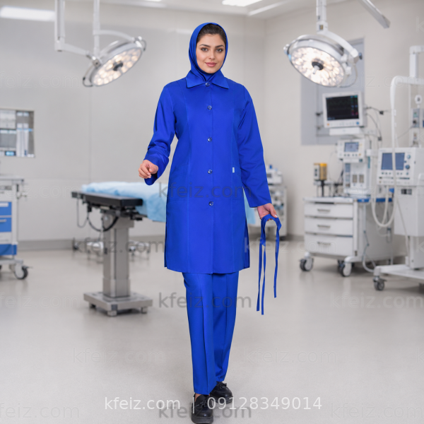 ست اتاق عمل زنانه آبی شالی تیره ست اتاق عمل زنانه آبی شالی تیره با طراحی حرفهای مناسب بیمارستان و اتاق عمل